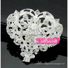 Broche en bouquet en corsage en or et en cristal